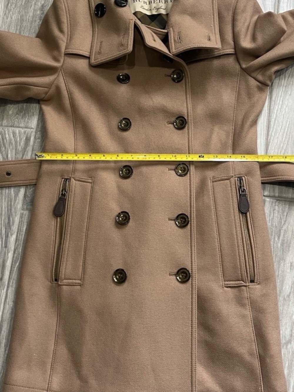 BURBERRY DAYLESMOORE VIRGIN WOOL CASHMERE TRENCH COAT SIZE 6 - Picture 10 of 15